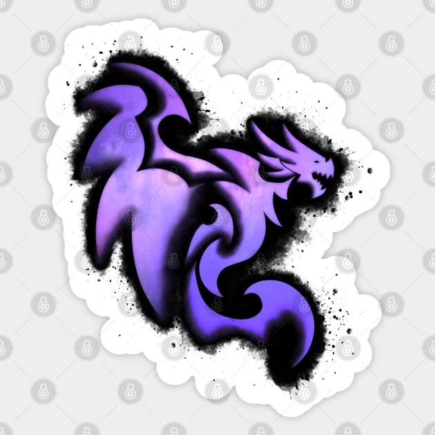 Forged Purple Dragon Flying Dragon Design Sticker by DesignFunk